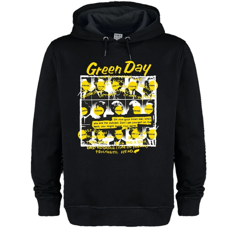 Image of Amplified Amplified Men Nimrod Green Day Hoodie in Black Size: X-Small Black XS Male 5063574718097