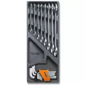 Image of T34 Double Open End Spanner & Hex Key Set in Thermoformed Tray (17 Pieces) - Beta