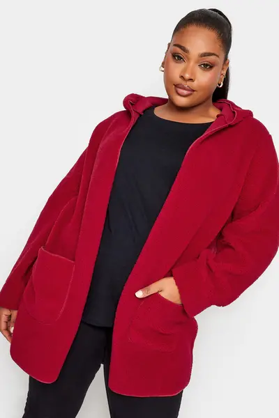 Image of Yours Teddy Jacket Red
