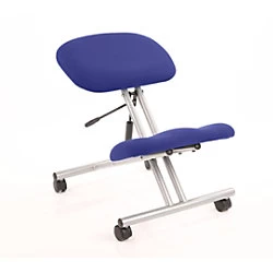 Image of Kneeling Stool Silver Frame Bespoke Colour Stevia Blue
