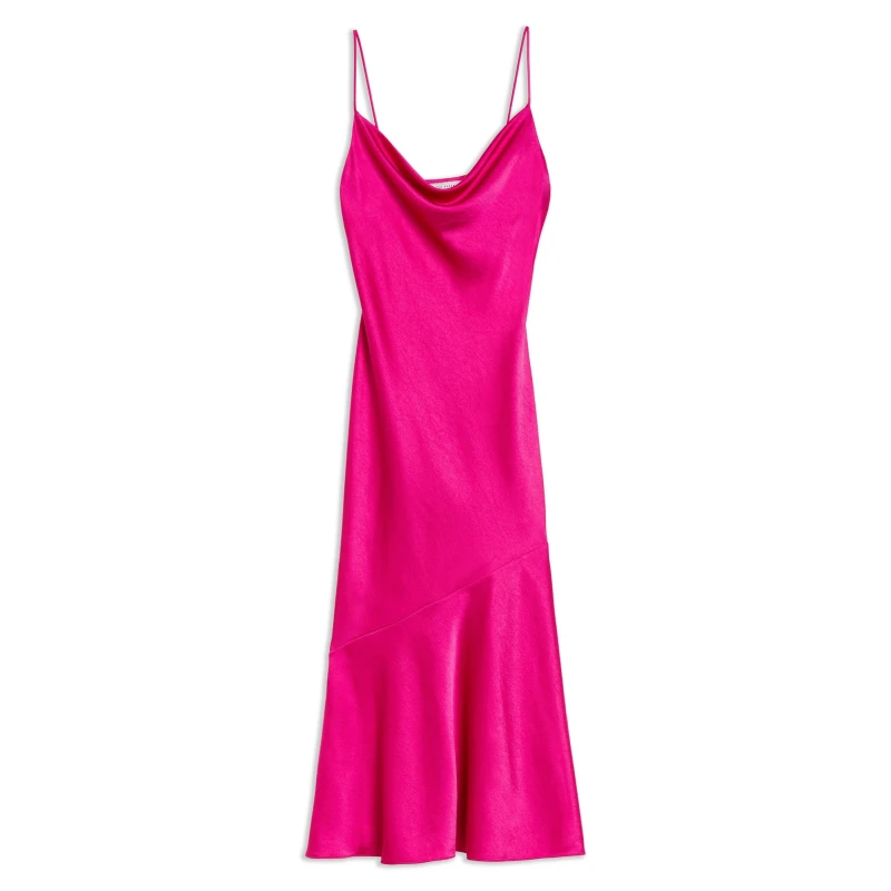 Image of Ted Baker Womens Tunca Satin Midi Slip Dress Brt-Pink female 12 (M)