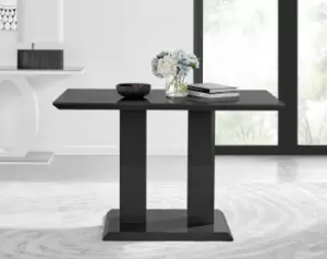 Image of Imperia 120cm 4-Seater Modern High Gloss Pillared Dining Table
