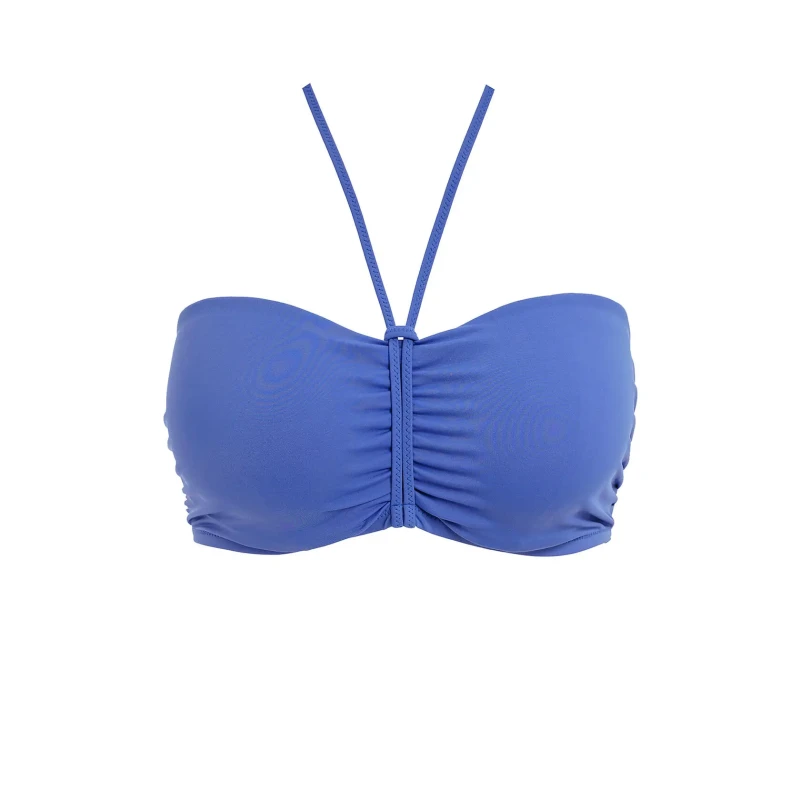 Image of Freya Womens Jewel Cove Bandeau Bikini Top in Blue Size: 30DD Blue Female 30DD