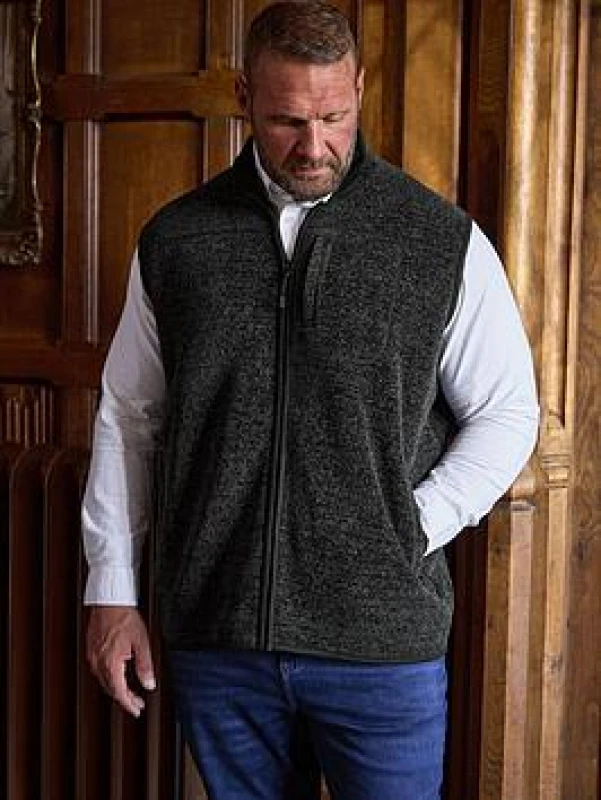 Image of BadRhino BadRhino Men Fleece Pocket Gilet in Charcoal Size: X-Large Charcoal XL Male 5063589339959