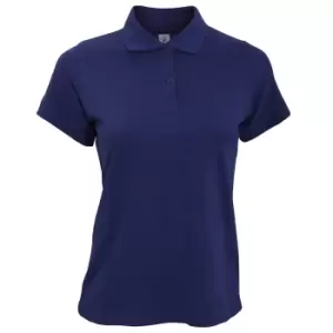 image of B&C Safran Pure Ladies Short Sleeve Polo Shirt (S) (Navy Blue)