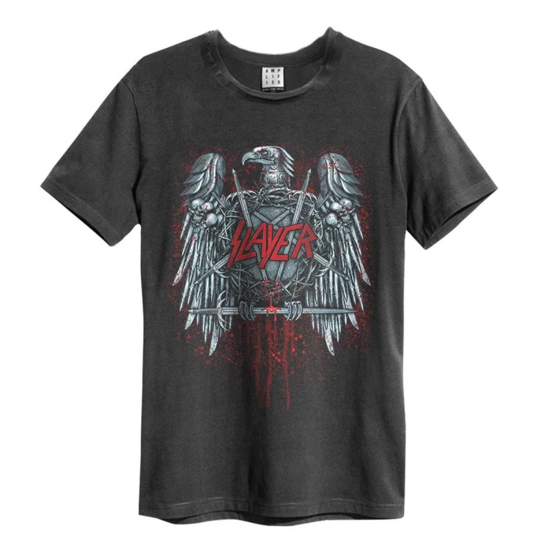 Image of Amplified Amplified Men Metal Eagle Slayer T-Shirt in Charcoal Size: Small Charcoal S Male 5063470005475
