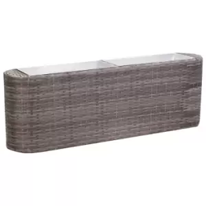 image of Vidaxl Garden Raised Bed 120x24x40cm Poly Rattan Grey