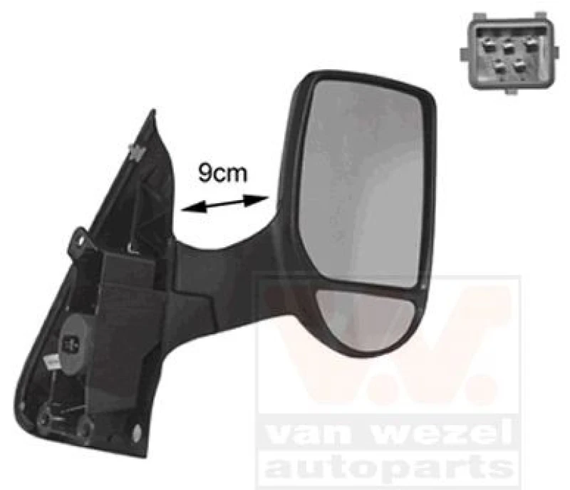 Image of VAN WEZEL Wing mirror VAN WEZEL 1898808