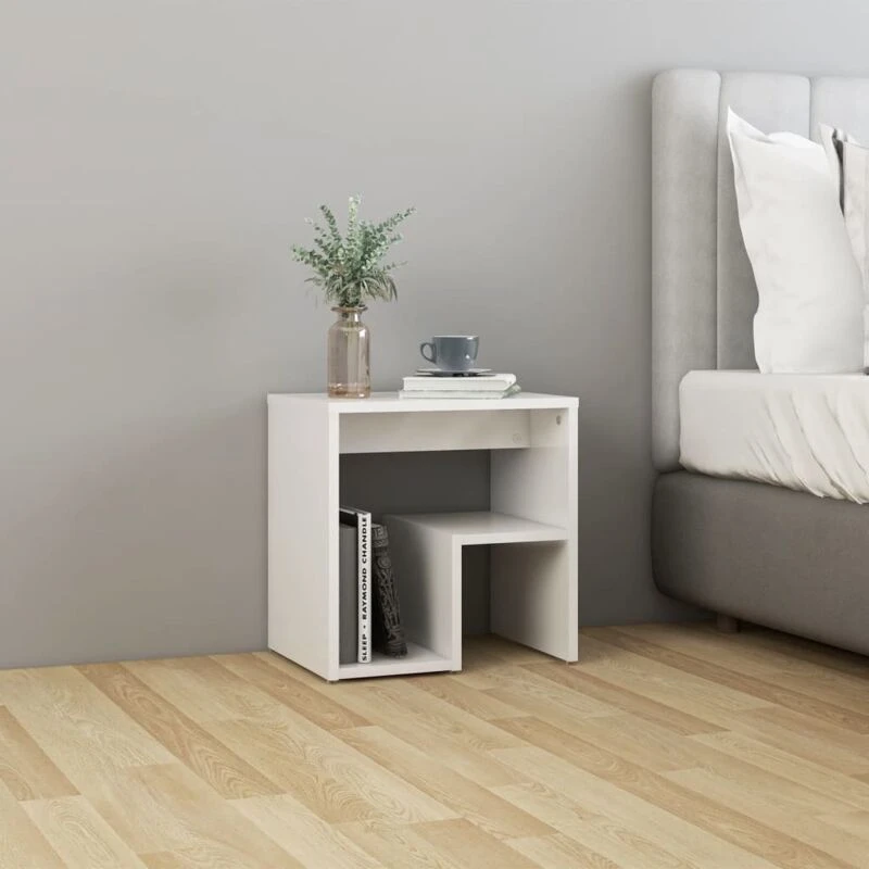 Image of VIDAXL Bed Cabinet High Gloss White 40x30x40cm Engineered Wood Vidaxl 8720286558461