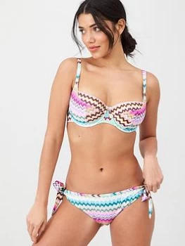 Image of Panache Milano Tie Side Brazilian Bikini Pant - Ikat Print, Ikat Print, Size 8, Women