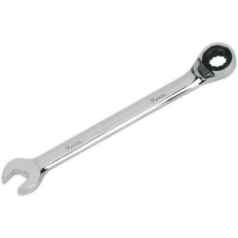 Image of Loops 10mm Reversible Ratchet Combination Spanner - Chrome Vanadium Steel Wrench Metallics