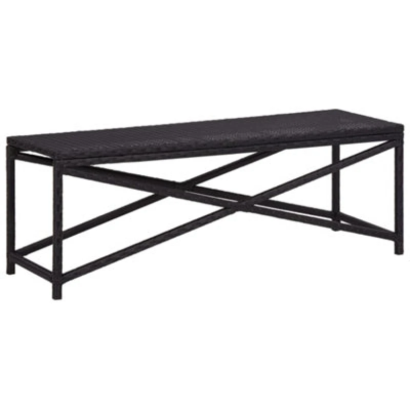 Image of vidaXL Garden Bench Poly Rattan Black 120cm Outdoor Garden Patio Rattan Bench