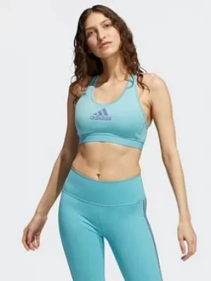 Image of adidas Dont Rest Alphaskin Bra, Green/White Size M Women