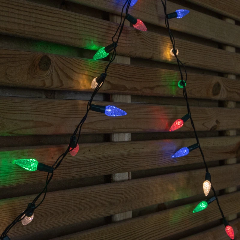 Image of 7.5m 150 LED Multi-action Pinecone Christmas Lights in Multi-Coloured