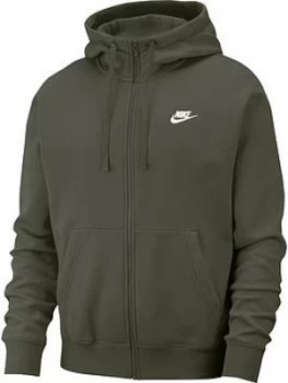 Image of Nike Sportswear Club Full Zip Hoodie - Khaki
