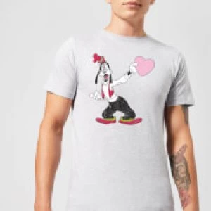 Image of Disney Goofy Love Heart Mens T-Shirt - Grey - 3XL