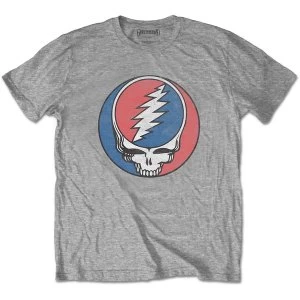 Image of Grateful Dead - Steal Your Face Classic Mens Large T-Shirt - Grey