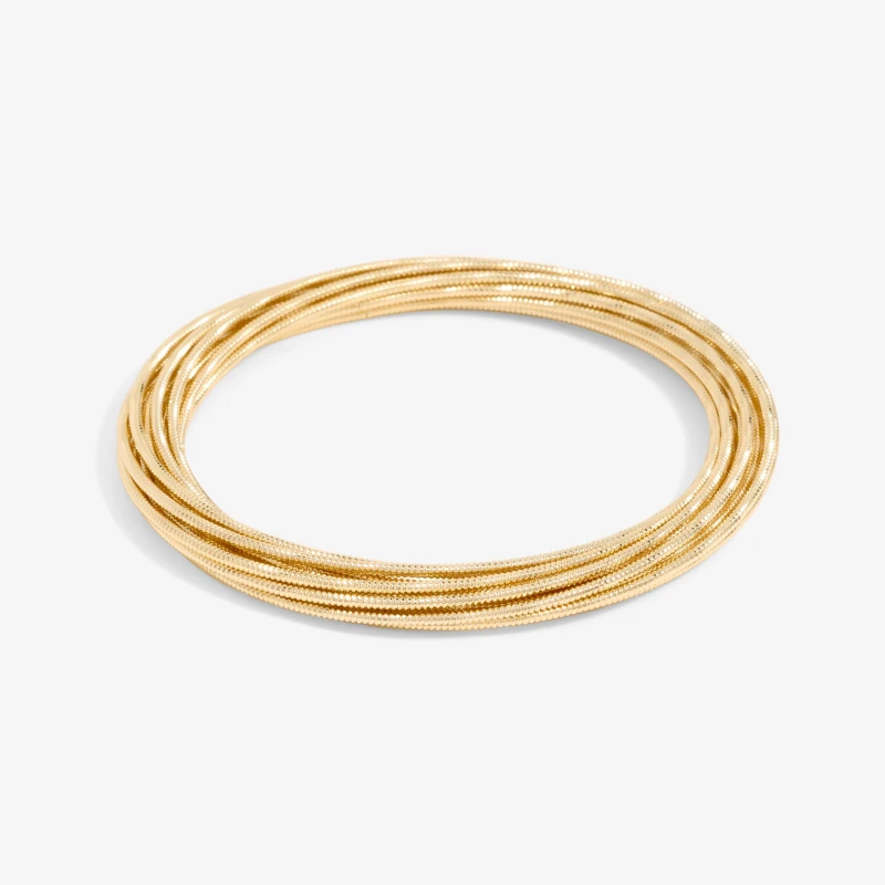 Image of Mood Gold Ridged Polished Multi Bangles Gold