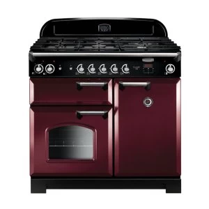 image of Rangemaster CLA100DFFCYC 116900 CLASSIC 100cm DF Range Cooker CranberryChrome