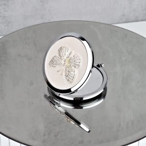 Sophia Silverplate Nude Butterfly Compact Miror