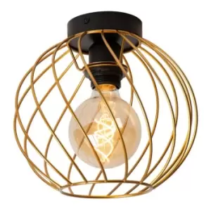 Image of Lucide DANZA - Flush Ceiling Light - Ø25cm - 1xE27 - Matt Gold, Brass