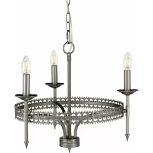 Image of Loops - 3 Bulb Chandelier Hanging Pendant LIght Iron Gate LED E14 60W Bulb