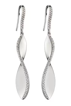 Image of Sterling Silver CZ Twist Dangle Earrings
