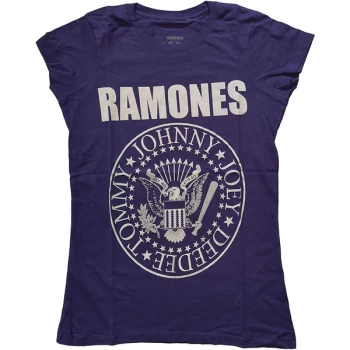 Image of Ramones - Presidential Seal Womens X-Small T-Shirt - Purple