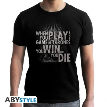 Image of Game Of Thrones - Quote Trone - Mens Large T-Shirt - Black