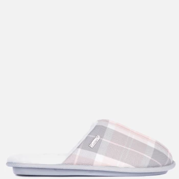 Image of Barbour Womens Maddie Slippers - Recycled Pink/Grey Tartan - UK 8