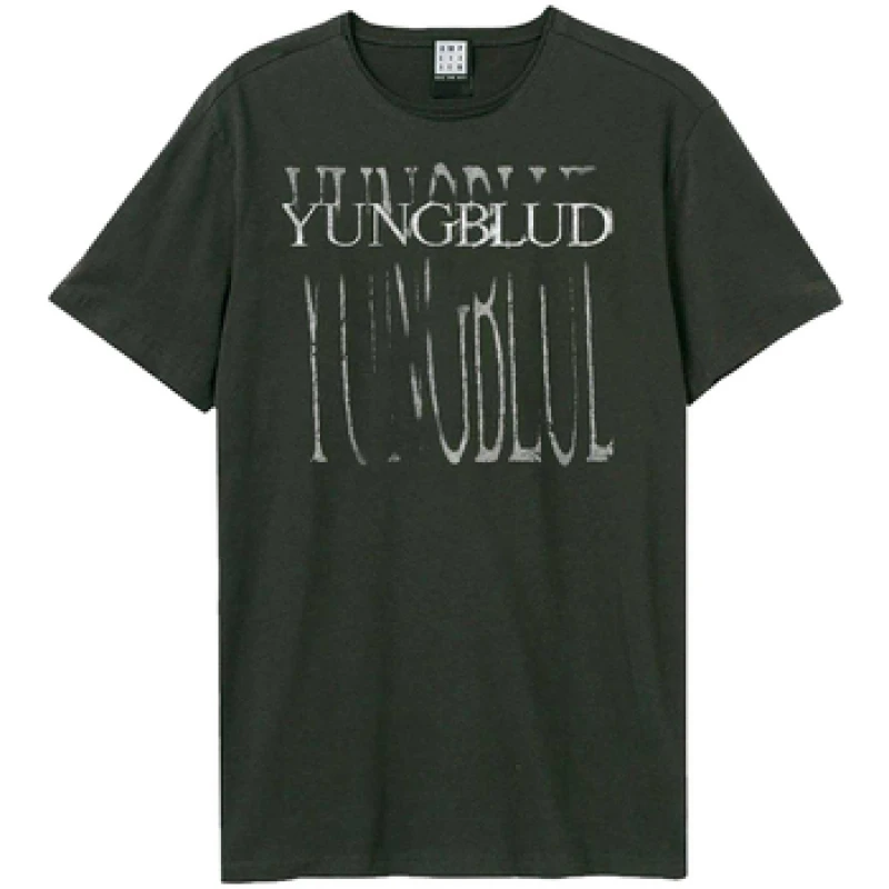 Image of Amplified Mens Idols Logo Yungblud T-Shirt in Charcoal Size: XS Charcoal Male XS