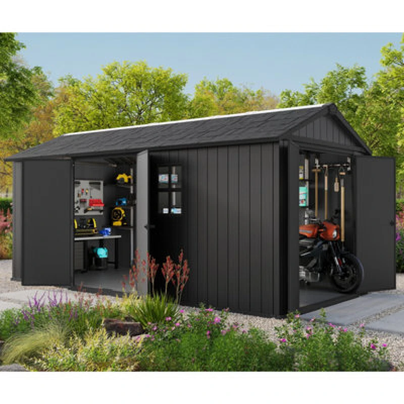 Image of Keter Newton Plus Dual Entry Shed 17X7.5ft - Grey