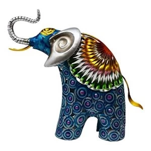 image of Country Living Hand Painted Metal Elephant 28cm