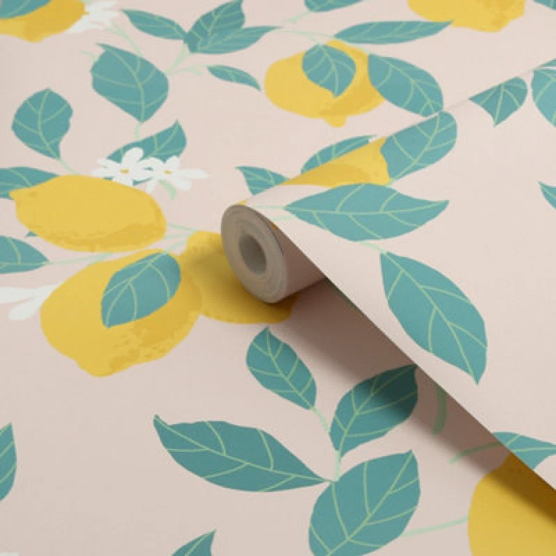 Image of Envy Feeling Fruity Lemon Wallpaper Pink