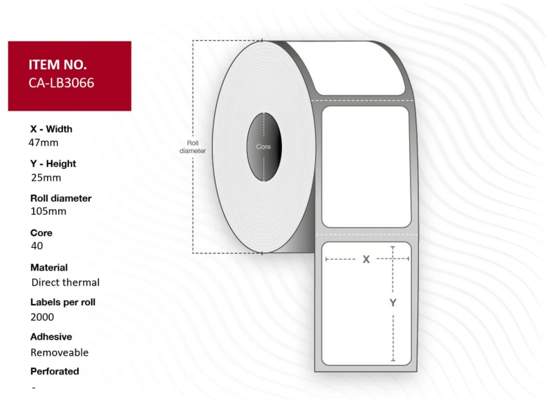 Image of Capture CA-LB3066 printer label White