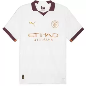 Puma Manchester City Authentic Away Shirt 2023 2024 Adults - White