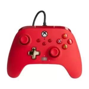 image of PowerA Enhanced Wired Red USB Gamepad Analogue / Digital Xbox One Xbox Series S Xbox Series X