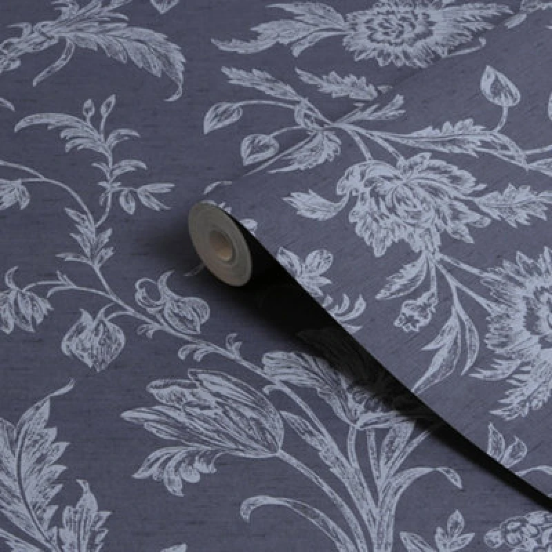Image of Laura Ashley Midnight Seaspray Lloyd Smooth Wallpaper