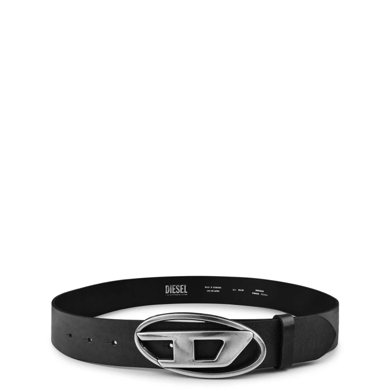 Image of Diesel D Buckle Leather Belt Black T8013 male 26W (80)