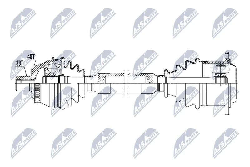 Image of NTY NPW-AU-065 Drive shaft Automatic Transmission, Front Axle Left Drive Shaft (13)