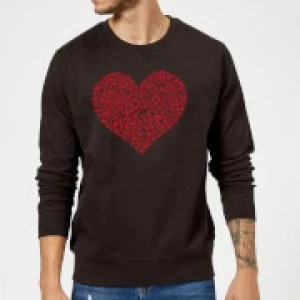 image of Super Mario Items Heart Sweatshirt - Black