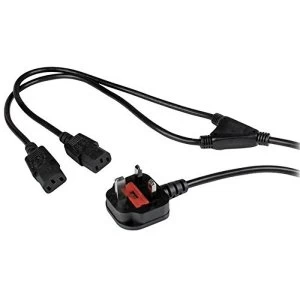 Image of StarTech Pxt101yuk Bs 1363 2 X C13 Coupler Power Cable