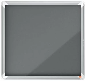 Nobo Premium Plus Grey Felt Lockable Notice Board 6xA4