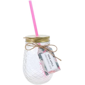 Image of Pineapple Glass Drinking Jar Pack Of 6
