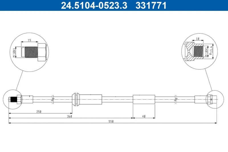 Image of Brake hose ATE 24.5104-0523.3