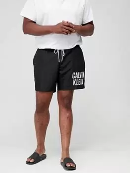 image of Calvin Klein Big & Tall Logo Swim Shorts - Black, Size 3XL, Men