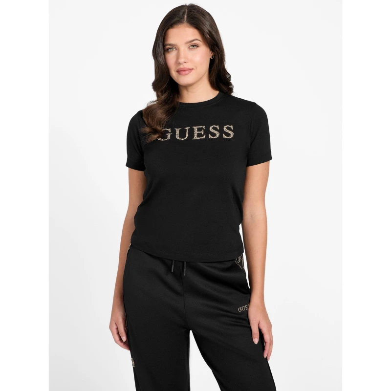 Image of Guess Womens Octavia Slim Fit T-Shirt Black female 10 (S)