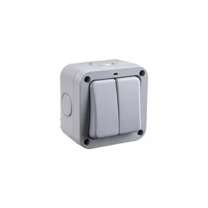Image of Bg Electrical Wp42-01 20A 20Ax Outdoor Switch Ip66 2G 2 Way