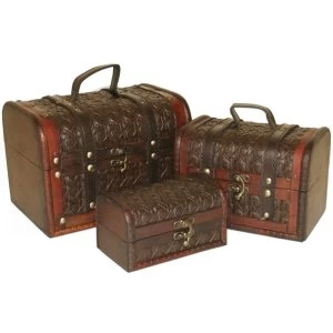 Image of Lattice Design (Set Of 3) Chests