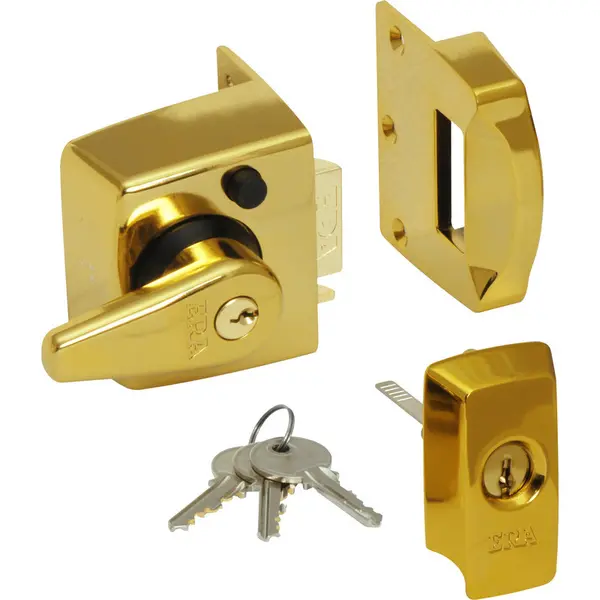 Image of ERA BS High Security Nightlatch Brass Effect Narrow in Gold